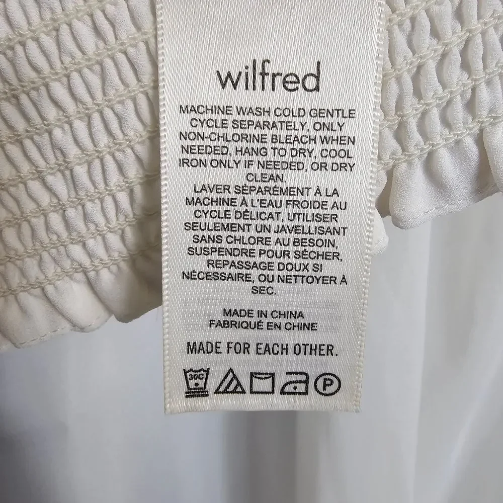 Aritzia Wilfred Tempest Blouse in White - Size M